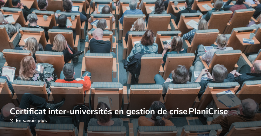 Certificat inter-universités en gestion de crise : Planicrise